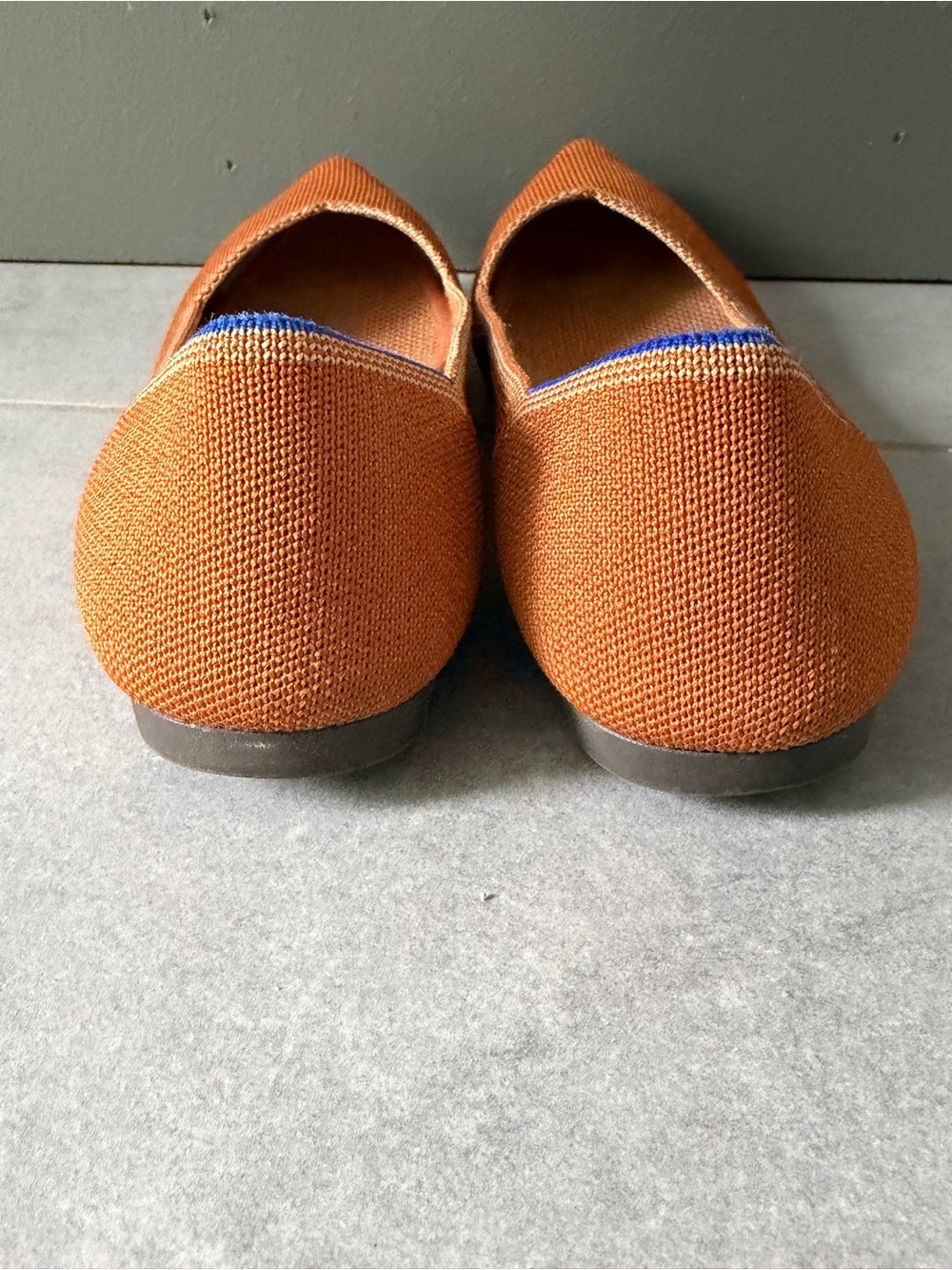 Rothy’s The Point Amber Pointed Toe Knit Flats in Rust Burnt Orange Fawn 6.5 - Picture 8 of 13